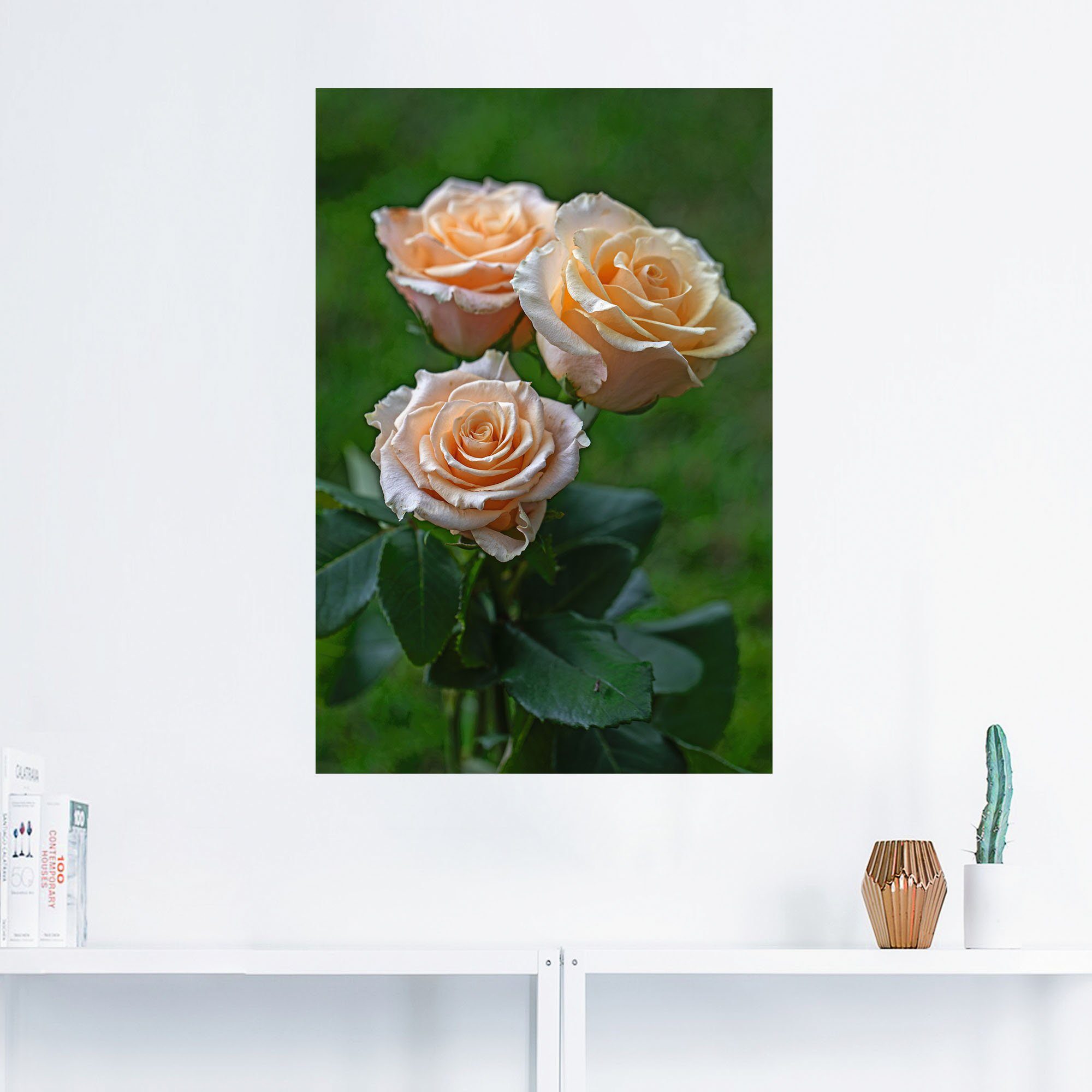 Artland Wandbild wunderschöne Rosen, Blumenbilder (1 St), als Alubild,  Leinwandbild, Wandaufkleber oder Poster in versch. Größen