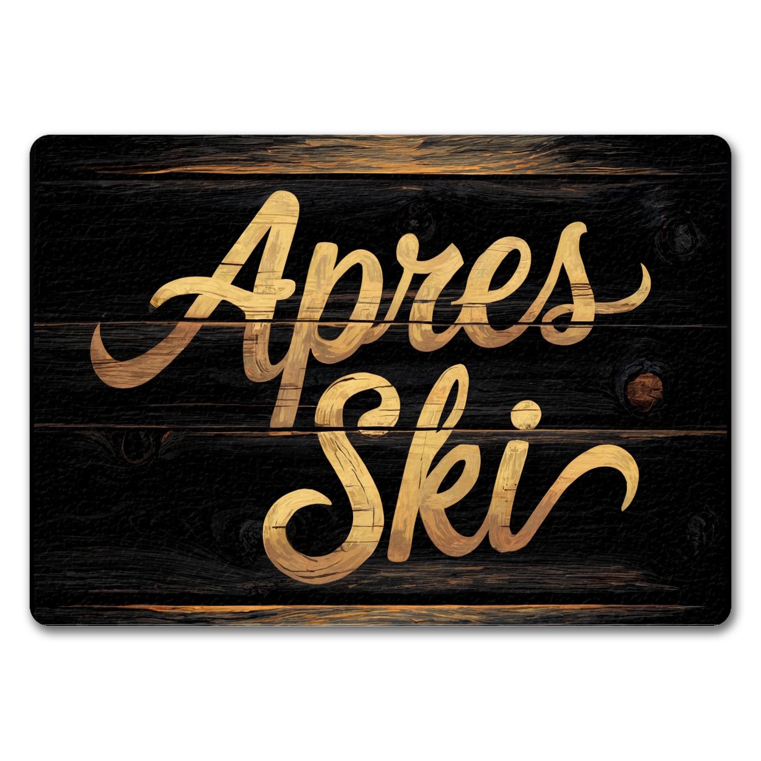 Fußmatte Apres Ski Fußmatte in 35x50 cm ohne Rand für die Almhütte