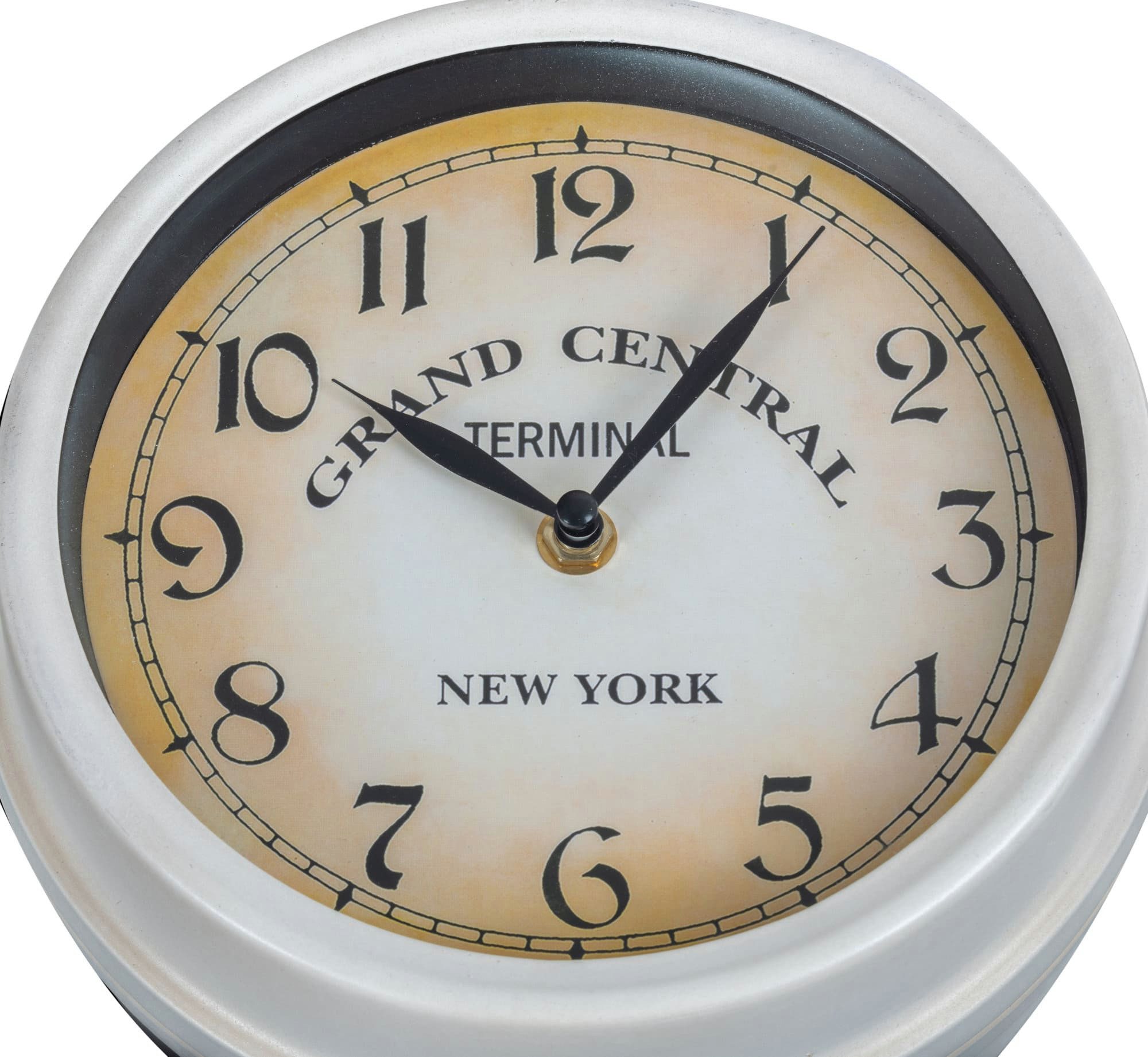 Stagecaptain Wanduhr BHU-4543 Bahnhofsuhr groß mit Wandhalterung - im Vintage Look (Quarzlaufwerk, Retro Metallkonstruktion)