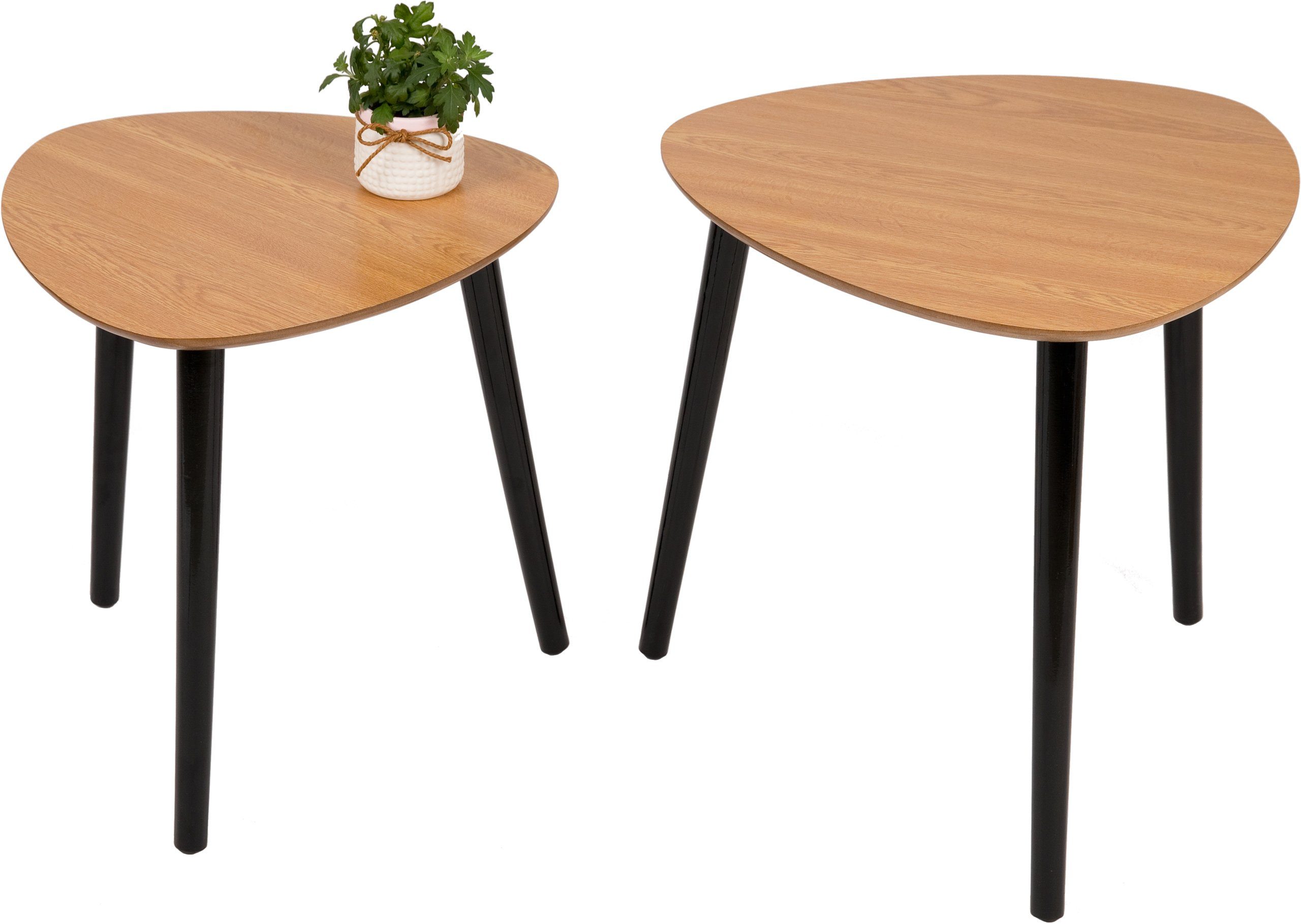 needs&wants® Satztisch 2er Set Holz Wohnzimmertisch Sofatisch klein Beistelltisch Couchtisch