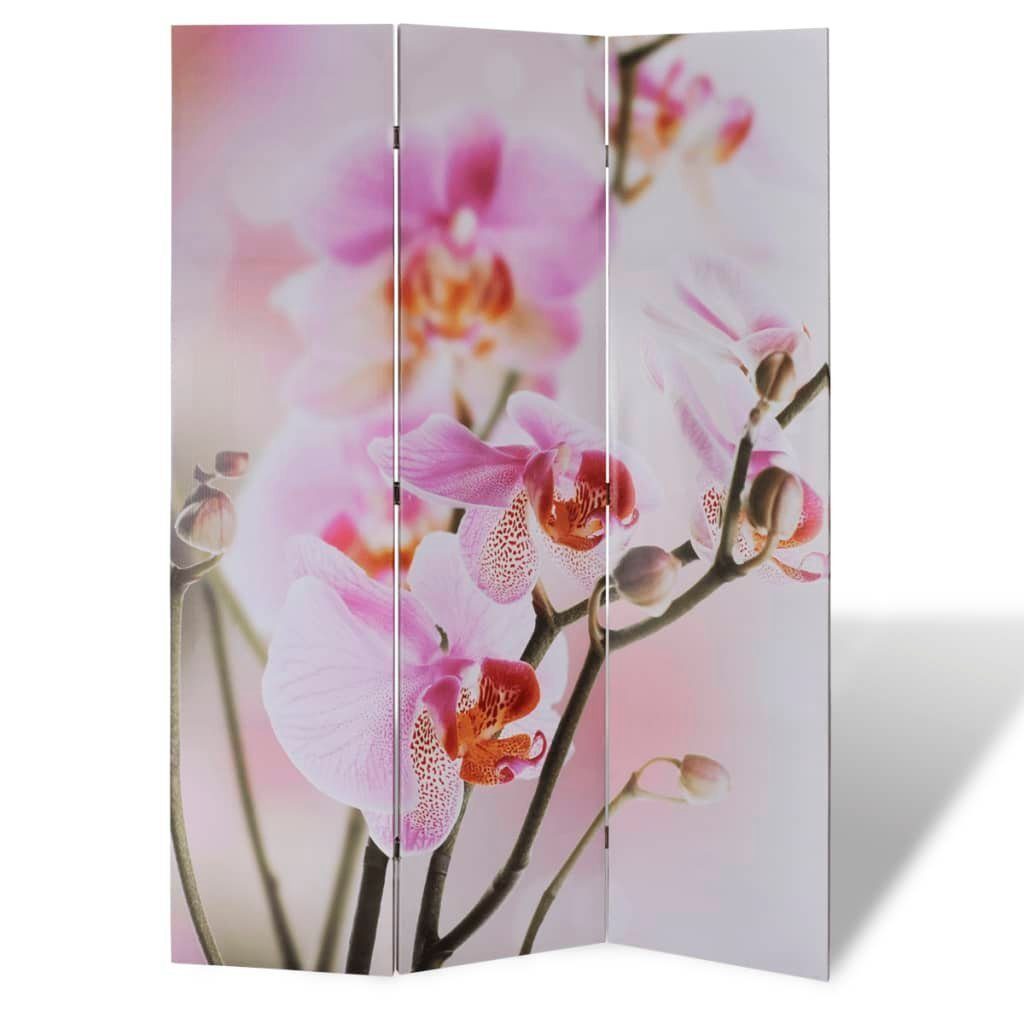 vidaXL Raumteiler Raumteiler klappbar 120 x 170 cm Blume, 3-tlg. Rosa | Raumteiler-Regale