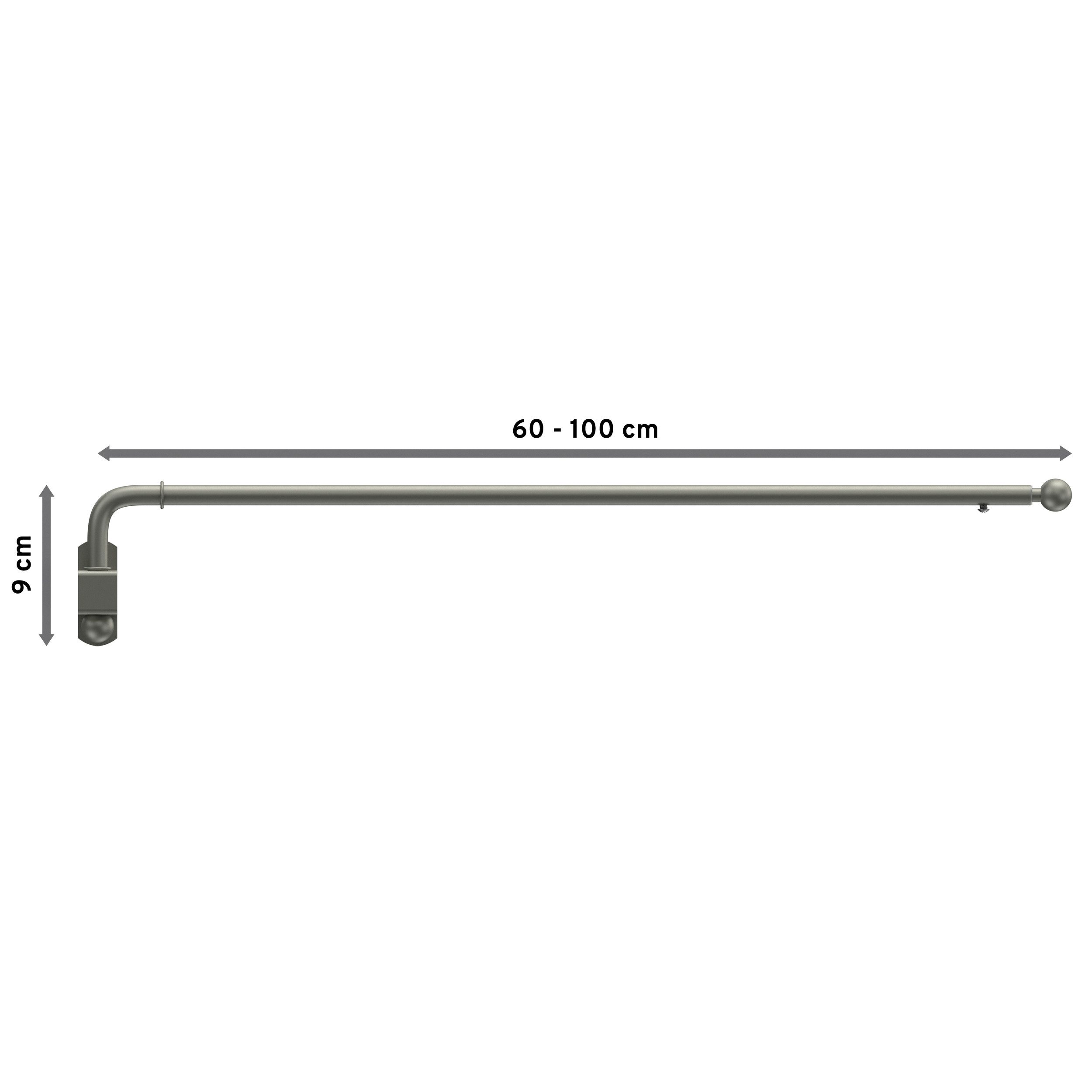 INTERDECO Schwenkstange Cassina, ausziehbar, Wandmontage, Metall, Chrom matt, 13/9