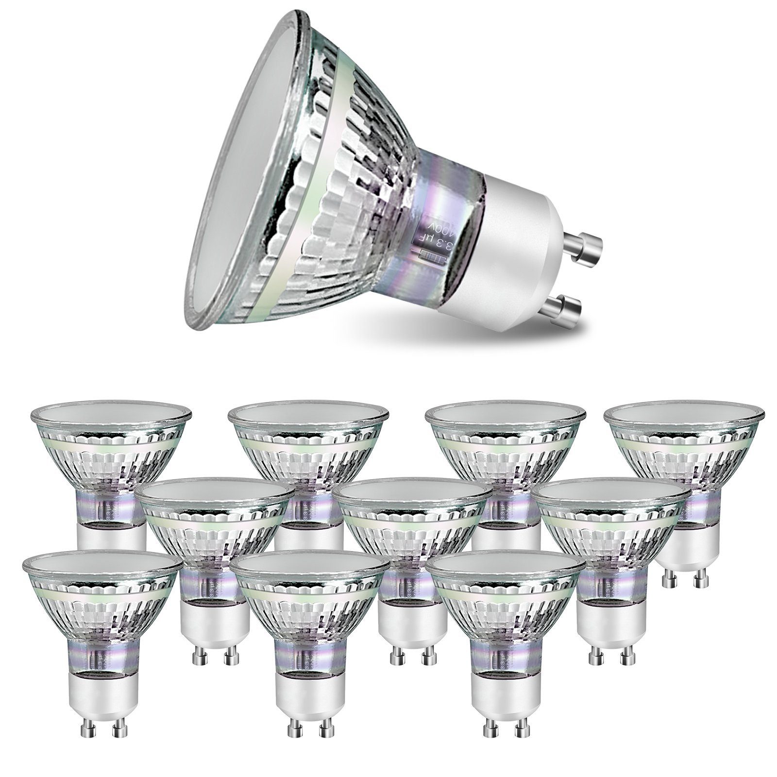 ZMH LED-Leuchtmittel GU10 LED Warmweiß 3.5W Leuchtmittel 110° Spot Nicht Dimmbar, GU10, 10 St., 3000k, Glühlampenäquivalent-Wattzahl 40W