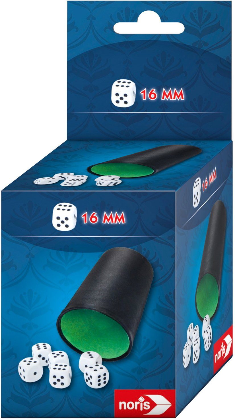 Spiel Zubehör Würfelbecher mit 6 Würfeln 16mm 606154512