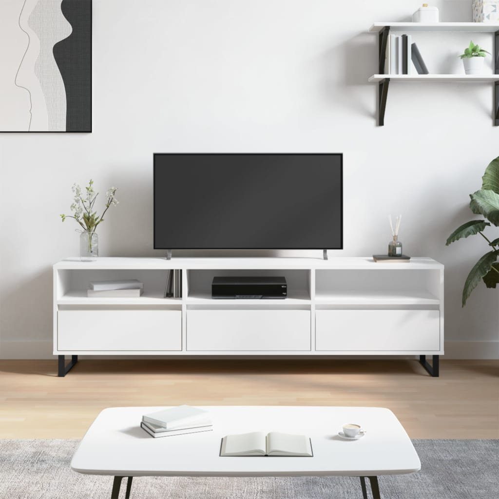 furnicato TV-Schrank Weiß 150x30x44,5 cm Holzwerkstoff