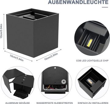 MULISOFT LED Wandleuchte 4 Stück Wandleuchten Aussen Innen Wandlampe, mit Einstellbar Abstrahlwinkel, Up Down Wandbeleuchtung Schlafzimmer Flur