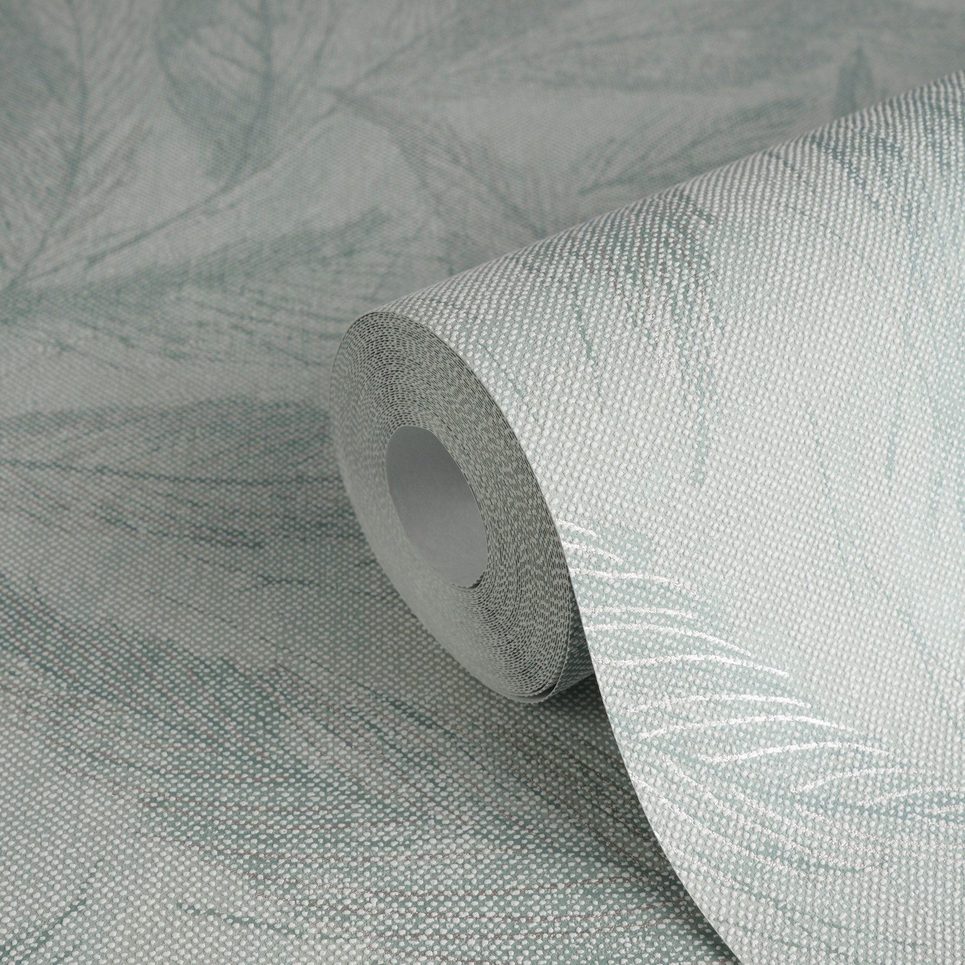 A.S. Création Vliestapete mit Blätter-Design natürliche Eleganz, strukturiert, matt, (1 St), Dekorative Vliestapete mit filigranem Blattmuster