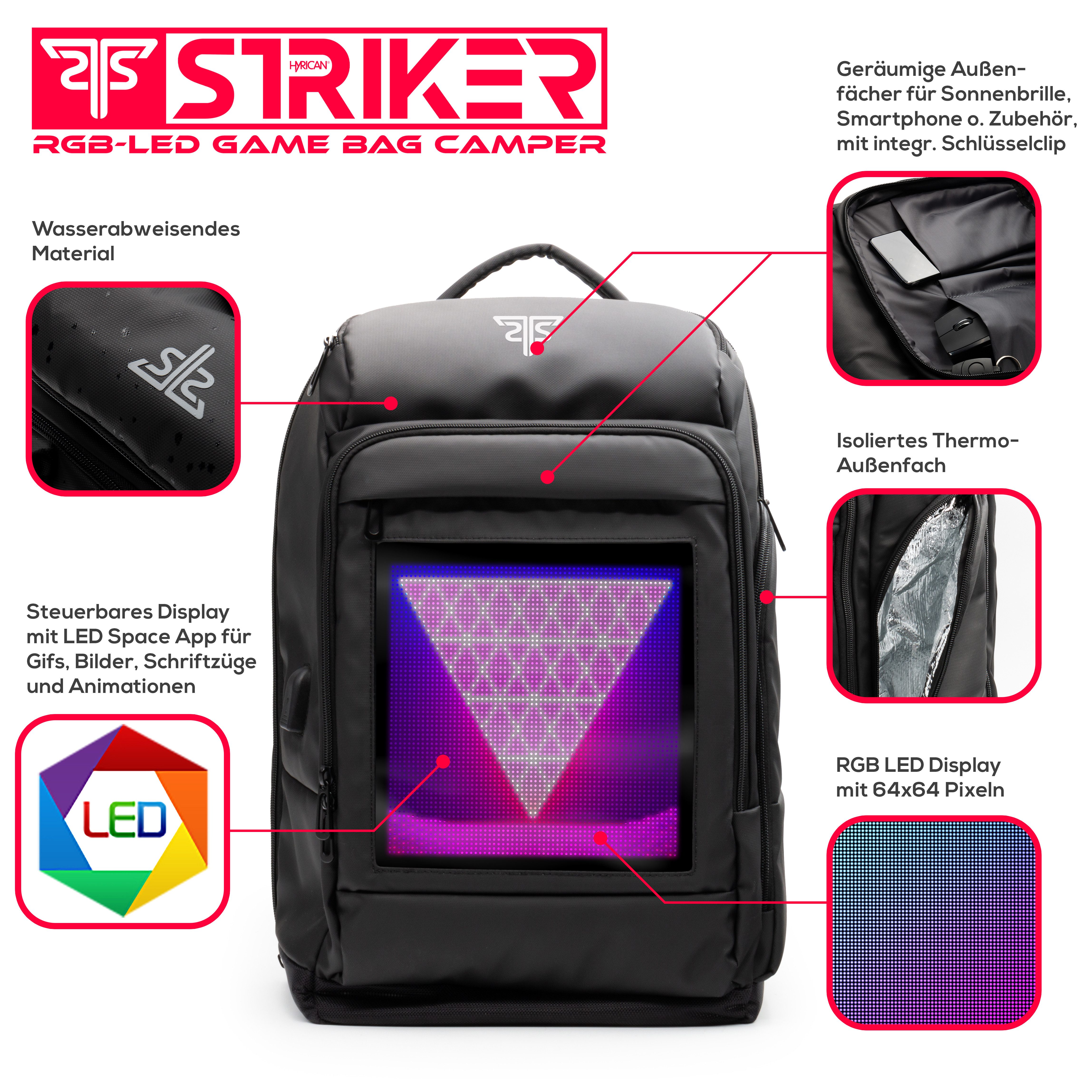 Hyrican Laptoprucksack Striker Game Bag CAMPER LED Laptoprucksack, 17,3'' N günstig online kaufen