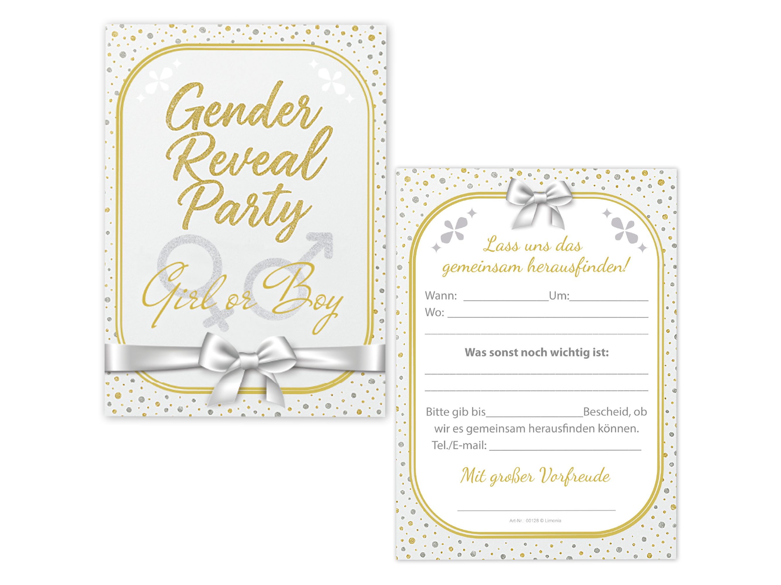 Gender Reveal Einladungskarten – 32 Stück Mit Umschlägen, Design Aus Großbritannien
