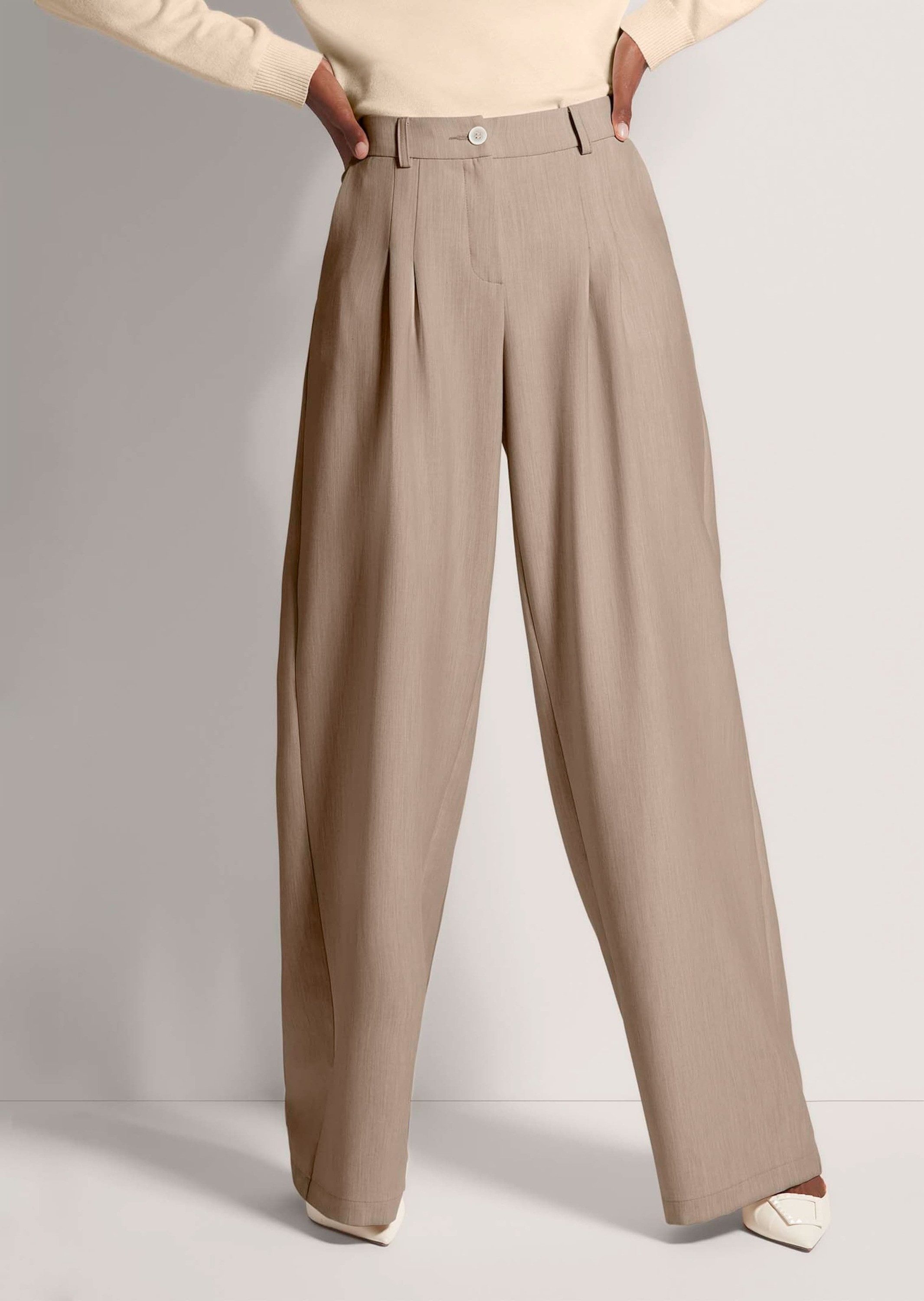 Bügelfaltenhose Weite Palazzo-Hose mit Bügelfalten