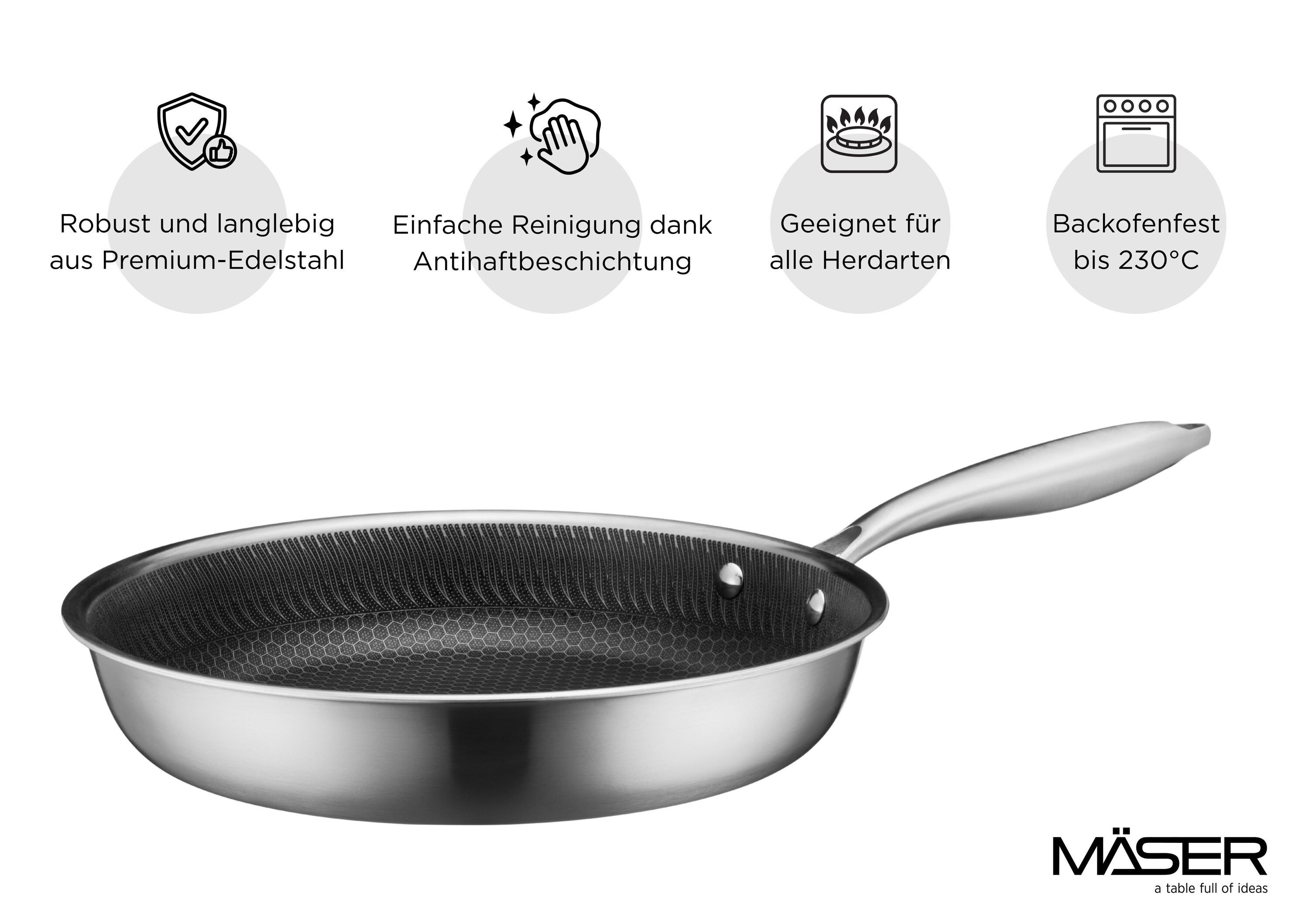 MÄSER Bratpfanne Hestia Keramik, Edelstahl 18/10