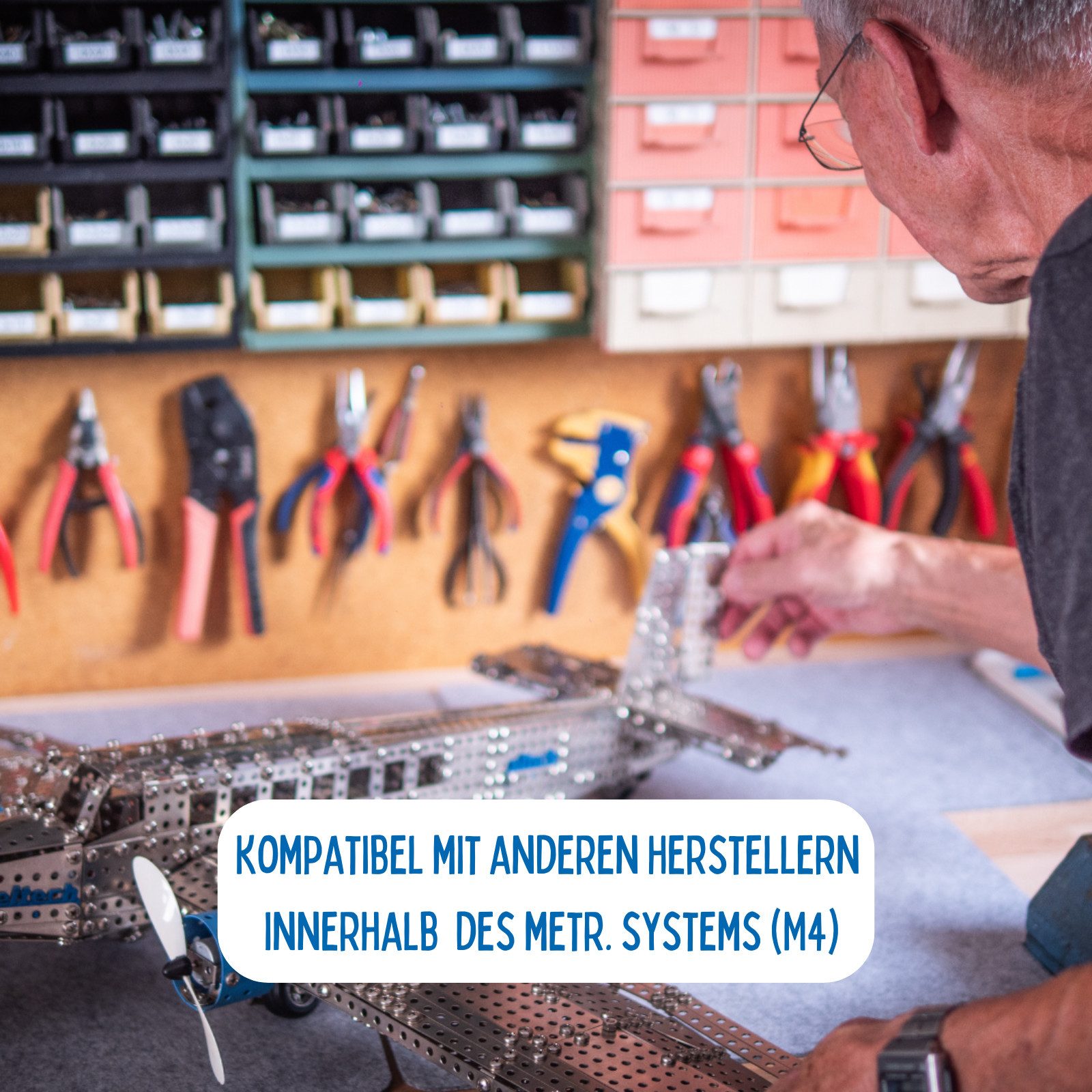 Eitech Ergänzungsbeutel 11-25 Loch, Winkel Metallbaukasten, (22 St), M4 kompatibel