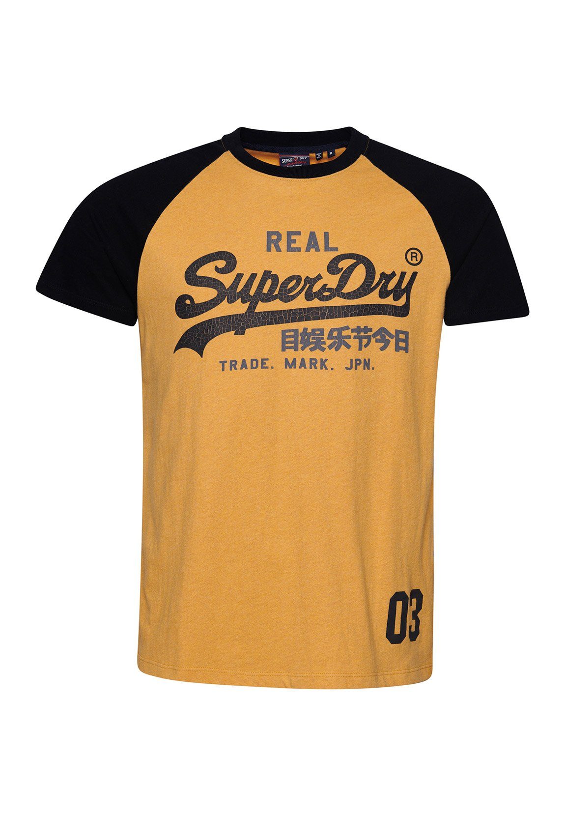 T-Shirt Superdry T-Shirt Yellow TEE Ochre HERITAGE VINTAGE Superdry RGLN Herren VL