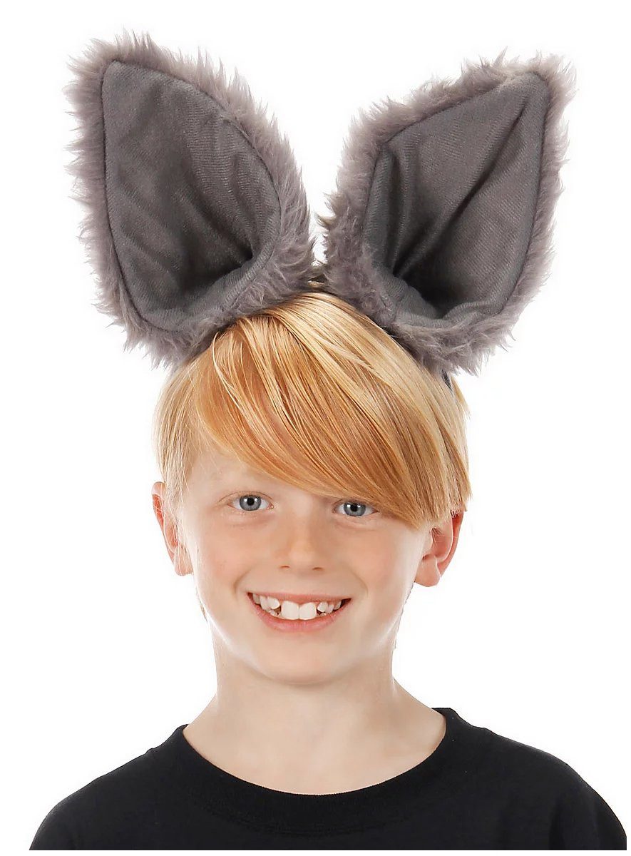 Elope Kostüm XXL Wolfsohren für Kinder, Plüschige Tierohren für Karneval und Mottoparty in Übergröße