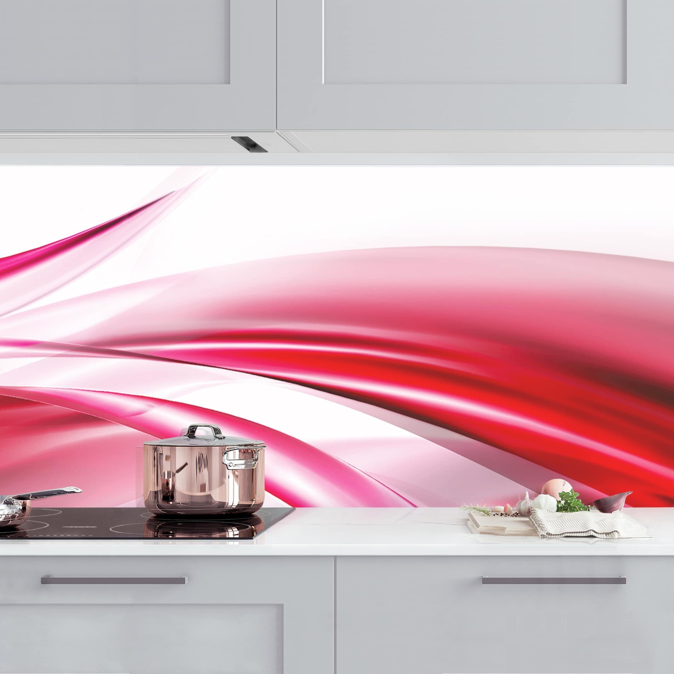 Bilderdepot24 Küchenrückwand rot dekor Abstrakt Wandpaneel Pink Dust Wandverkleidung Küche, (1-tlg., Nischenrückwand - für Fliesenspiegel ohne Bohren - matt), Spritzschutz Rückwand Küche Herd - Folie selbstklebend versch. Größen