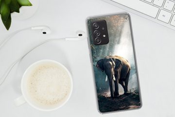MuchoWow Handyhülle Elefant - Tiere - Licht - Wald - Natur - Wildtiere, Phone Case, Handyhülle Samsung Galaxy A53, Silikon, Schutzhülle