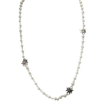 Alpenflüstern Collier Trachten-Perlen-Halskette Edelweiß Chantalle (creme-weiß), - Damen-Trachtenschmuck Dirndlkette