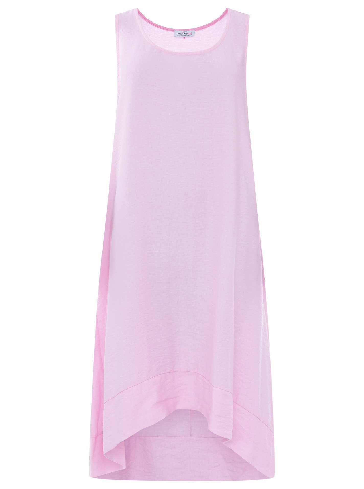 Zwillingsherz Sweatkleid "Uni & Summer" breite Träger, hinten leicht länger, figurumspielend, aus Viskose