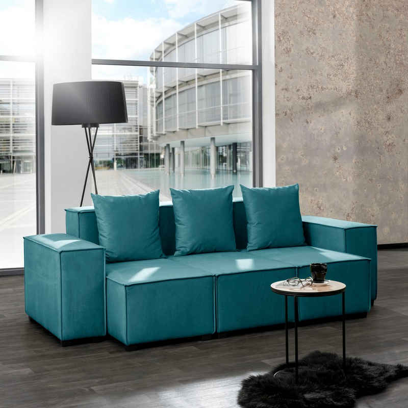 Max Winzer® Wohnlandschaft »MOVE«, Set, Sofa-Set 02 aus 8 Sitz-Elementen, inklusive 3 Zierkissen, individuell kombinierbar