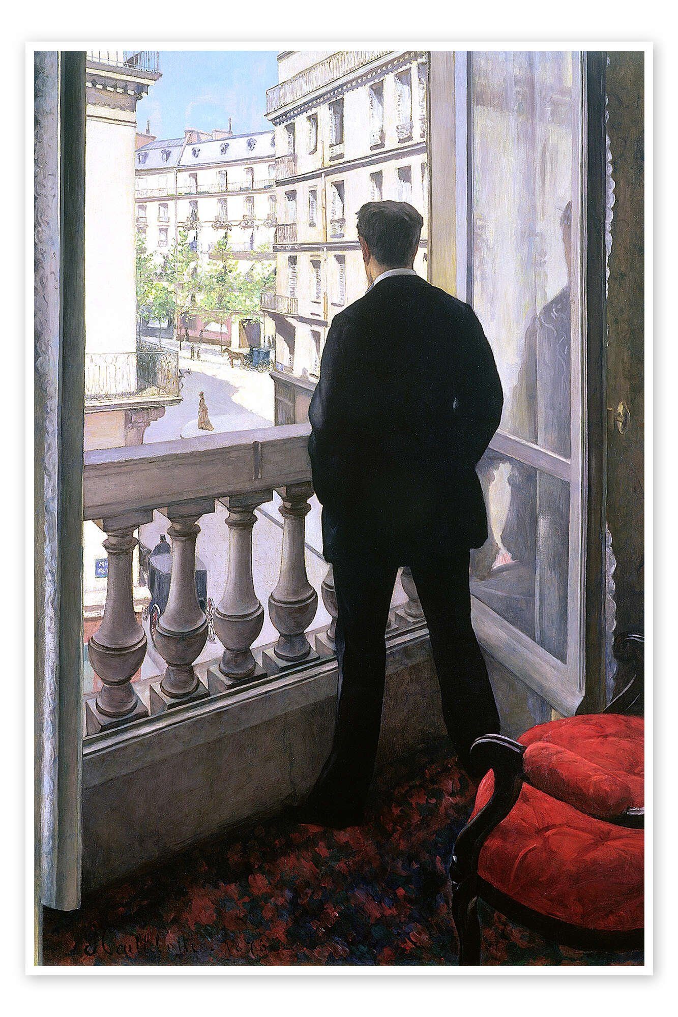 Posterlounge Wandbild Junger Mann am Fenster, Gustave Caillebotte, erhältlich als Poster, Leinwandbild, Wandsticker oder Acrylglasbild
