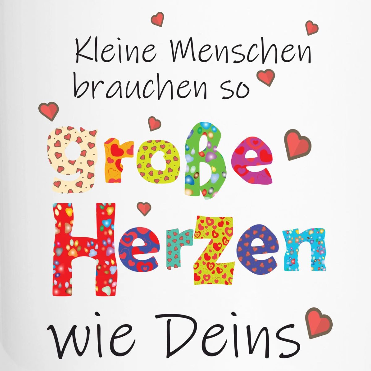 Spreadshirt Tasse Große Herzen Abschiedsgeschenk Erzieherin Lehrerin Thermobecher mit He, Edelstahl