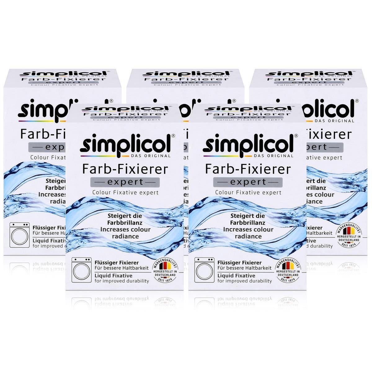 simplicol Textilfarbe Simplicol Farb-Fixierer Expert: Steigert die Haltbarkeit (5er Pack)