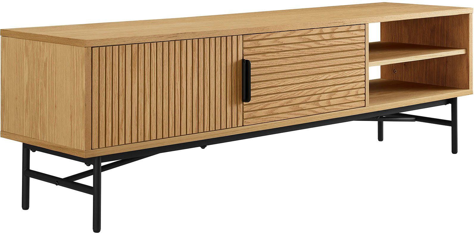 SalesFever Lowboard Design Lowboard für stilvolle Akzente, Kommode, Eiche Echtholzfurnier, Breite 160 cm