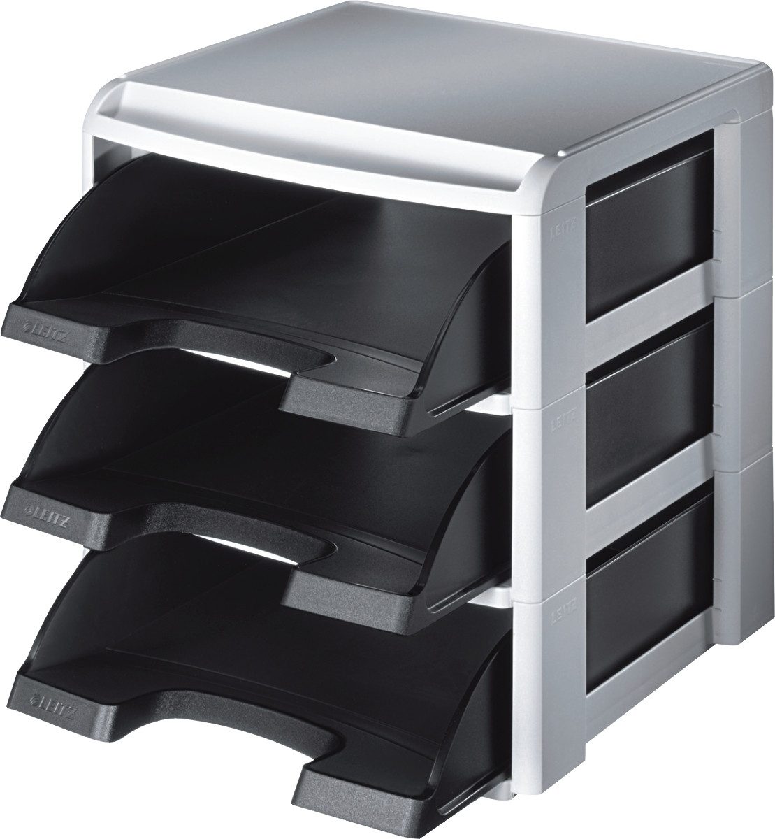 Leitz Briefablage Plus Jumbo Kunststoff / stapelbar A4+ quer schwarz-901005 Leitz Briefablage Plus Jumbo Kunststoff / stapelbar A4+ quer schwarz-901005
