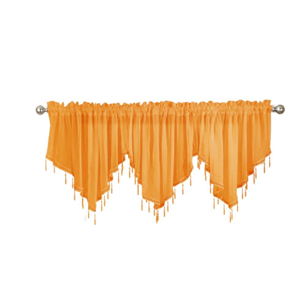 Scheibengardine Scheibengardine Orange 3 Voile FELIXLEO Stück, 60x130cm Bistrogardinen