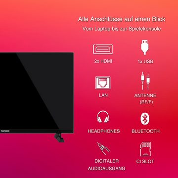 Telefunken XF32TO750S LCD-LED Fernseher (80 cm/32 Zoll, Full HD, TiVo Smart TV, TiVo Smart TV, HDR, Triple-Tuner, Sprachsteuerung, HD+ 6 Monate inkl)