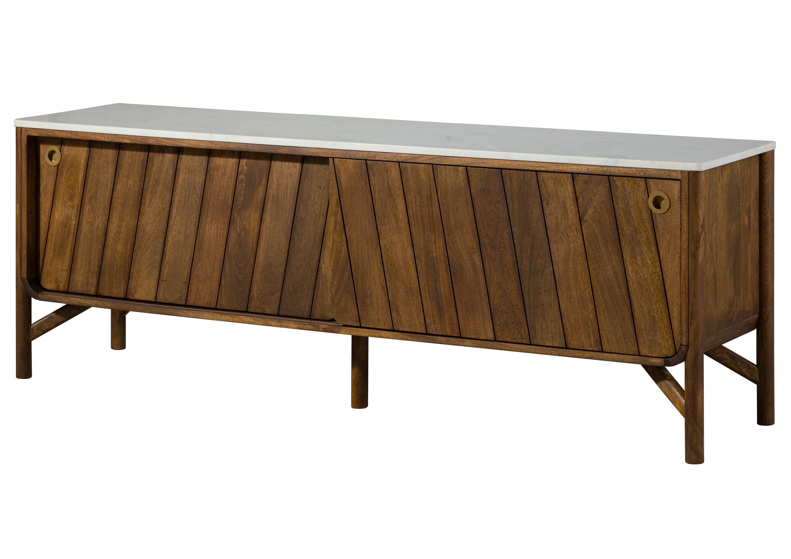 Massivmoebel24 Sideboard LOS ANGELES (Massivholz), Mango 185x45x65 braun geölt / weiß LOS ANGELES #07