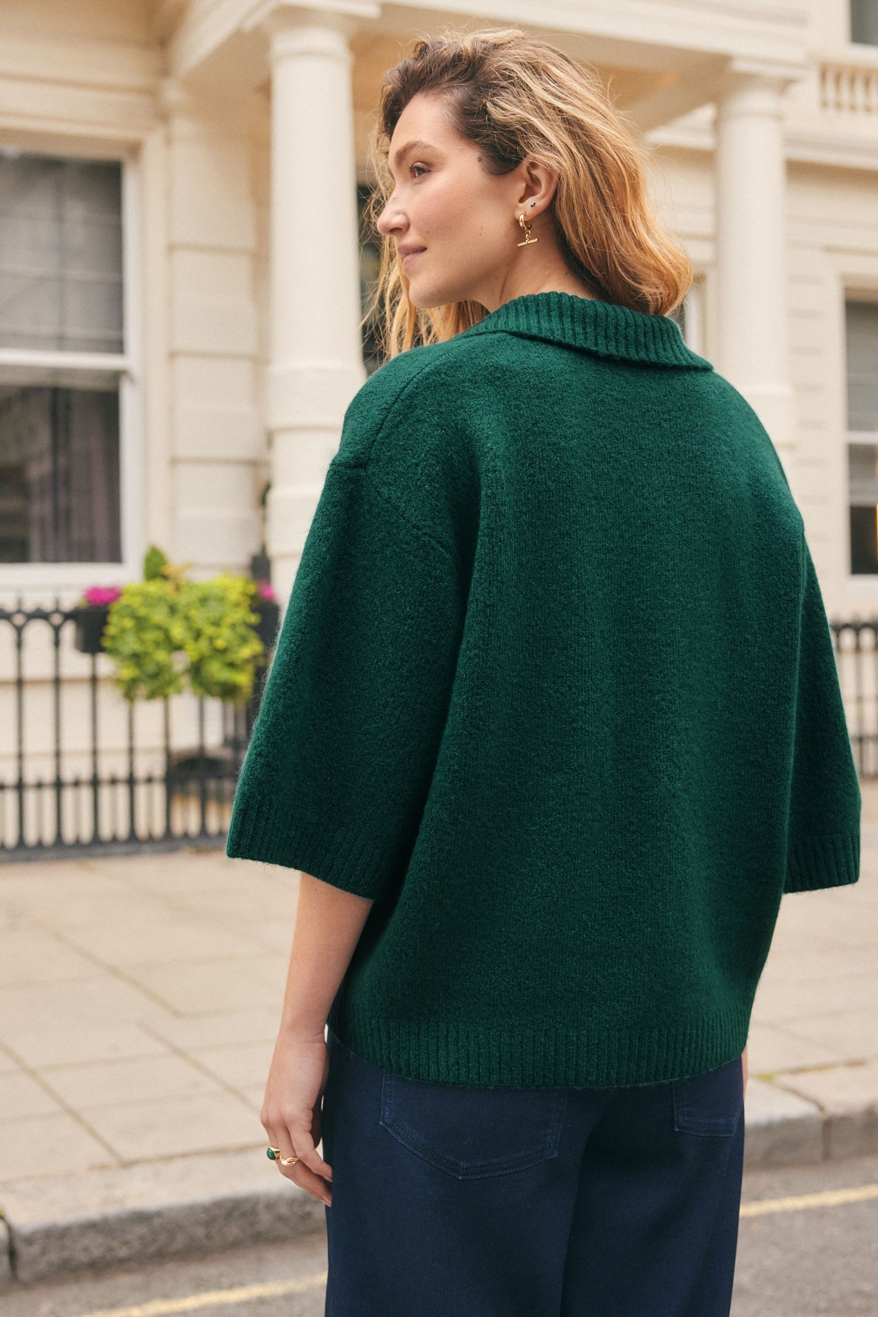 Next Polokragenpullover Polopullover, offener Kragen, halblange günstig online kaufen