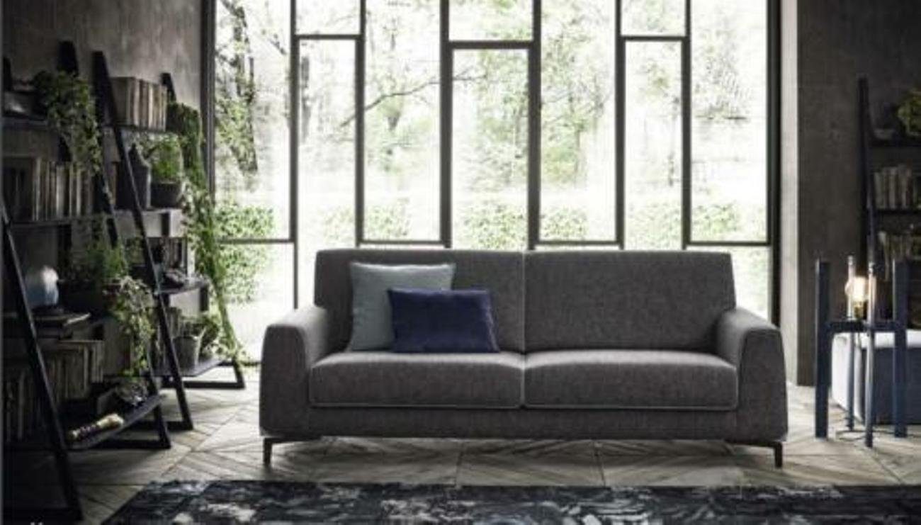 JVmoebel 3-Sitzer Design Grau Sofa 3 Sitzer Modern Stoff Couch Sofa, Made in Europe