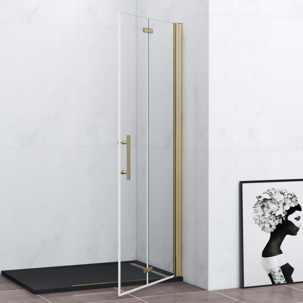 Duschparadies Walk-in-Dusche H:195cm Duschwand Scharniertür Falttür günstig online kaufen