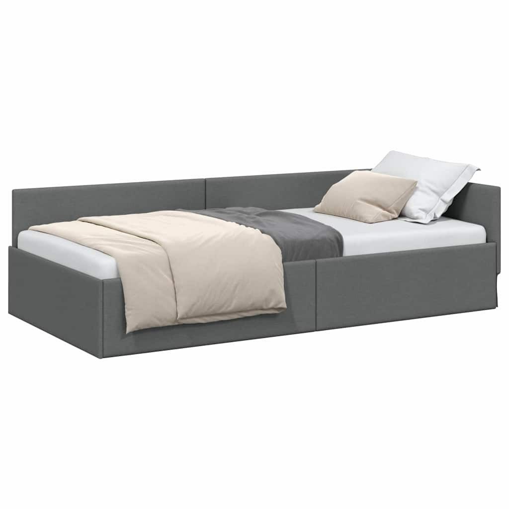 vidaXL Bett Eckbettgestell Dunkelgrau 90 x günstig online kaufen