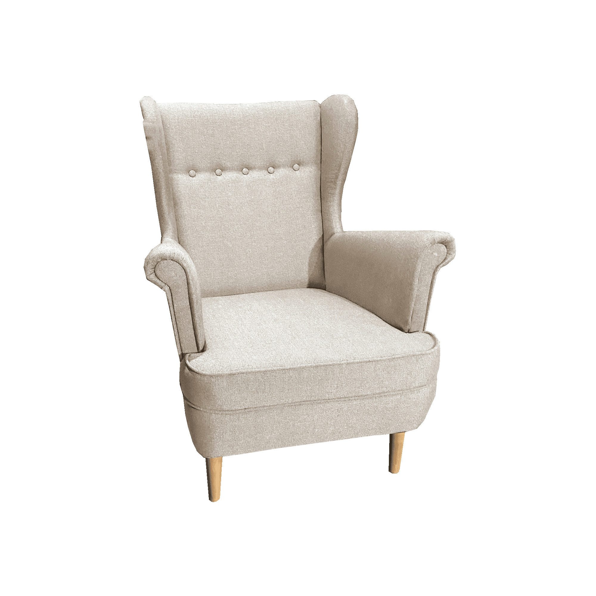 MOEBLO Ohrensessel BRISA (Stuhl, Sitzmöbel, Polstersessel, Relaxsessel, Bezug: Samt/Velour), - (BxHxT): 72x104x85cm