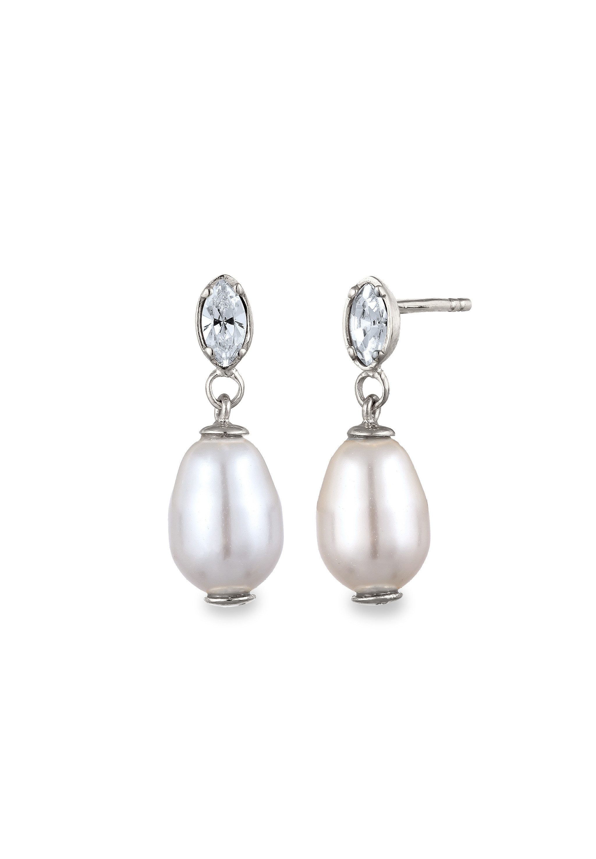 Elli Perlenohrringe Ohrstecker Synthetische Perle Weiß 925 Sterling Silber