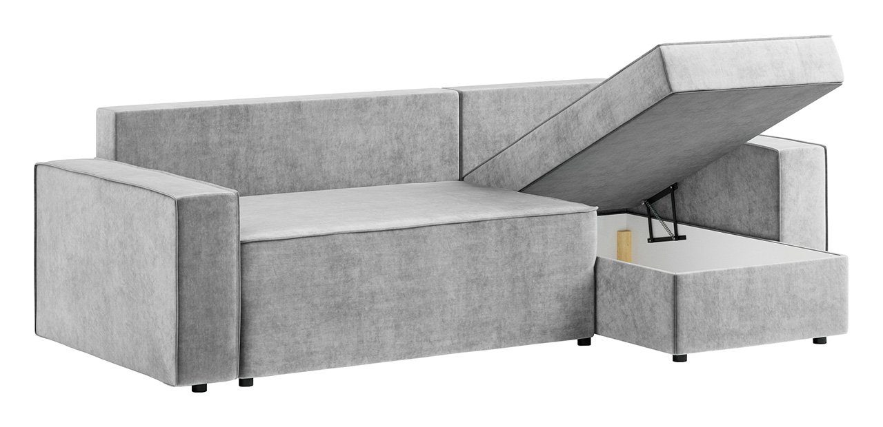 MKS Wohnzimmer DENVER, L-Form, Ecksofa Couch MÖBEL mit L Bettsofa Schlaffunktion, -