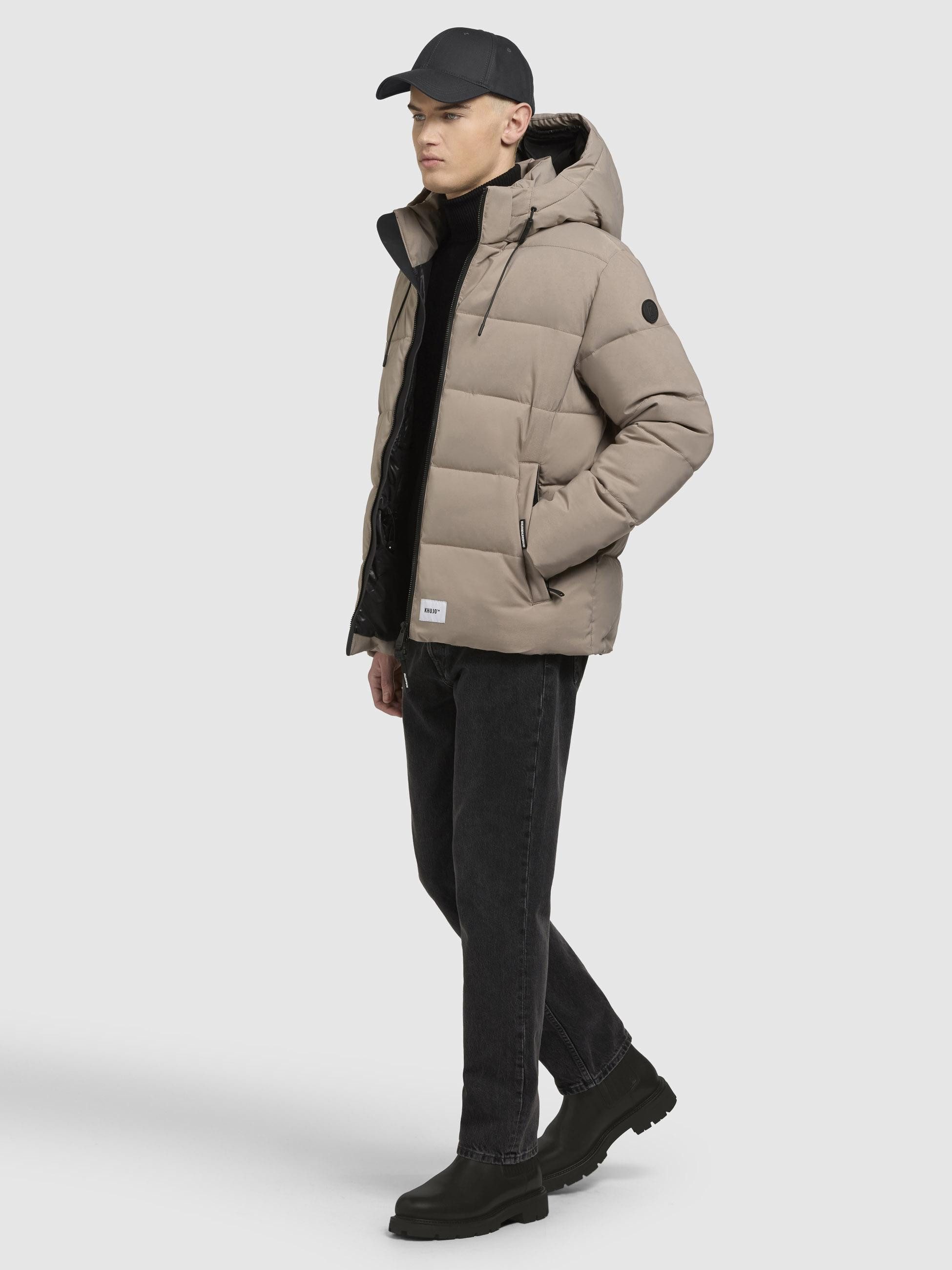 khujo Winterjacke Loga2-YM Steppjacke mit abnehmbarer Kapuze und Rucksackträgern