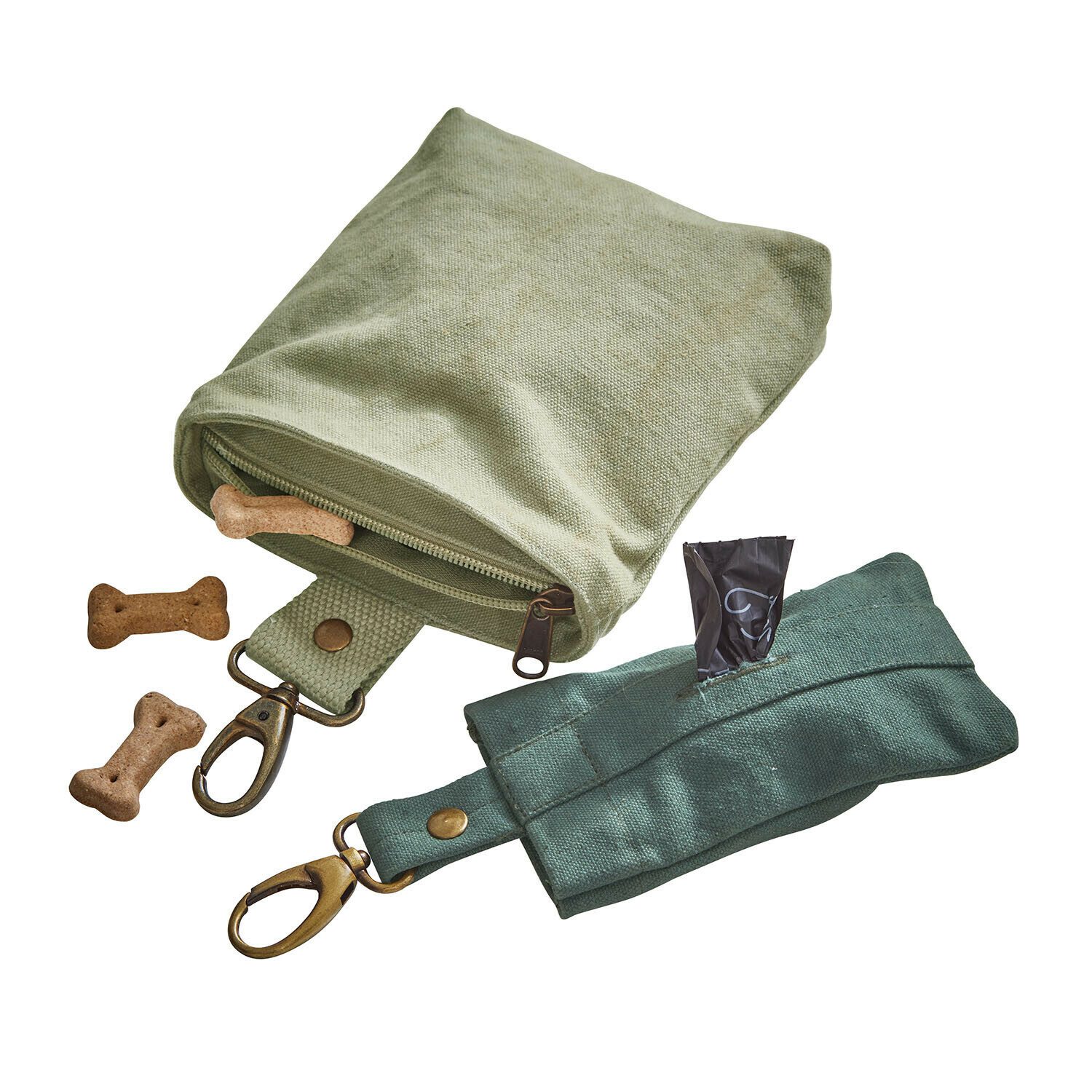 Mirabeau Tiertransporttasche Täschchen für Haustiere 2er Set Lunapet grün/braun