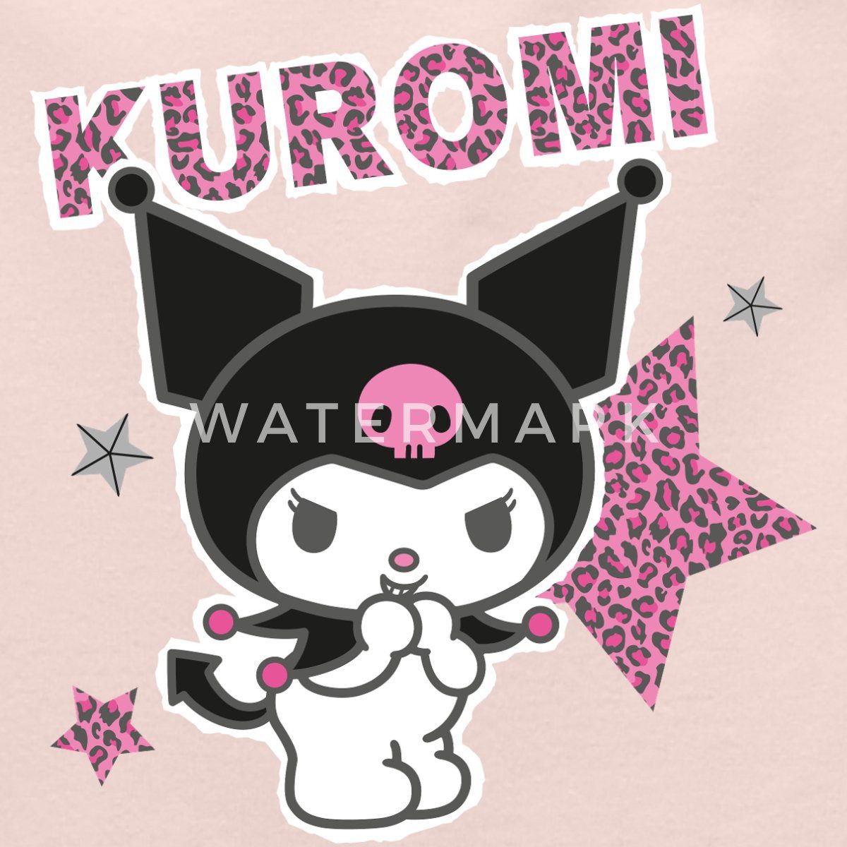 Spreadshirt Spaghettitop Kuromi Mit Schriftzug Leo Stil Frauen Premium Organic Top mit Spaghett (1-tlg)