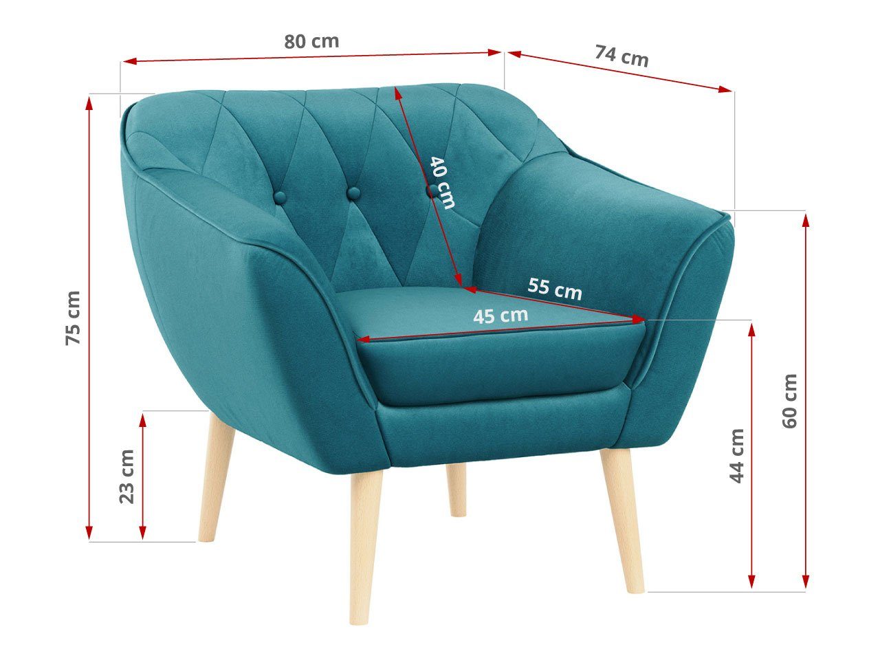 Sofa Deko, Loungesofa PIRS MKS Zwei Türkis Moderne Set, Sessels Casablanca Pirs 1, MÖBEL 2 und Sofa 1 Skandinavische