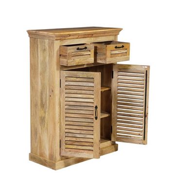 baario Highboard Highboard MAREDA Lamellen, massiv 90cm Lamellenschrank Dielenschrank