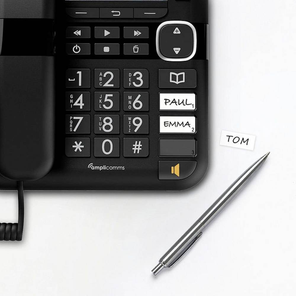 Amplicomms für Hörgeräte kompatibel ATL1423372 Seniorentelefon (Freisprechen, für Hörgeräte kompatibel, Wahlwiederholung)