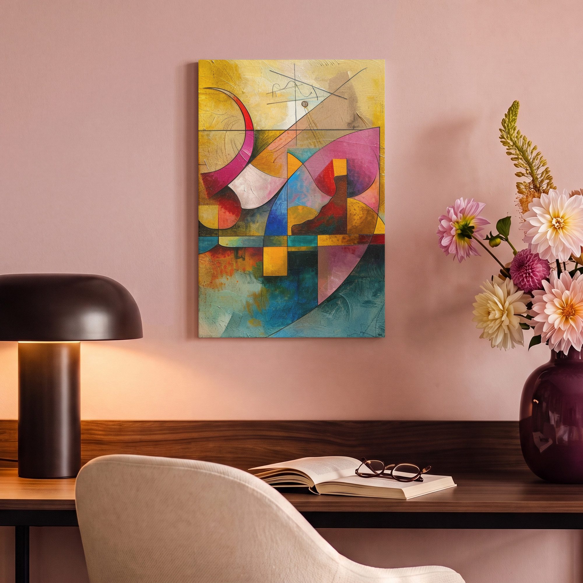 OneMillionCanvasses® Leinwandbild Kunst - Abstrakt - Ästhetisch - Farbenfroh - Kunst, Fotodruck (1 St), Leinwand Canvas Wandbild, Wanddekoration 20x30 cm – Bild 4 von 5