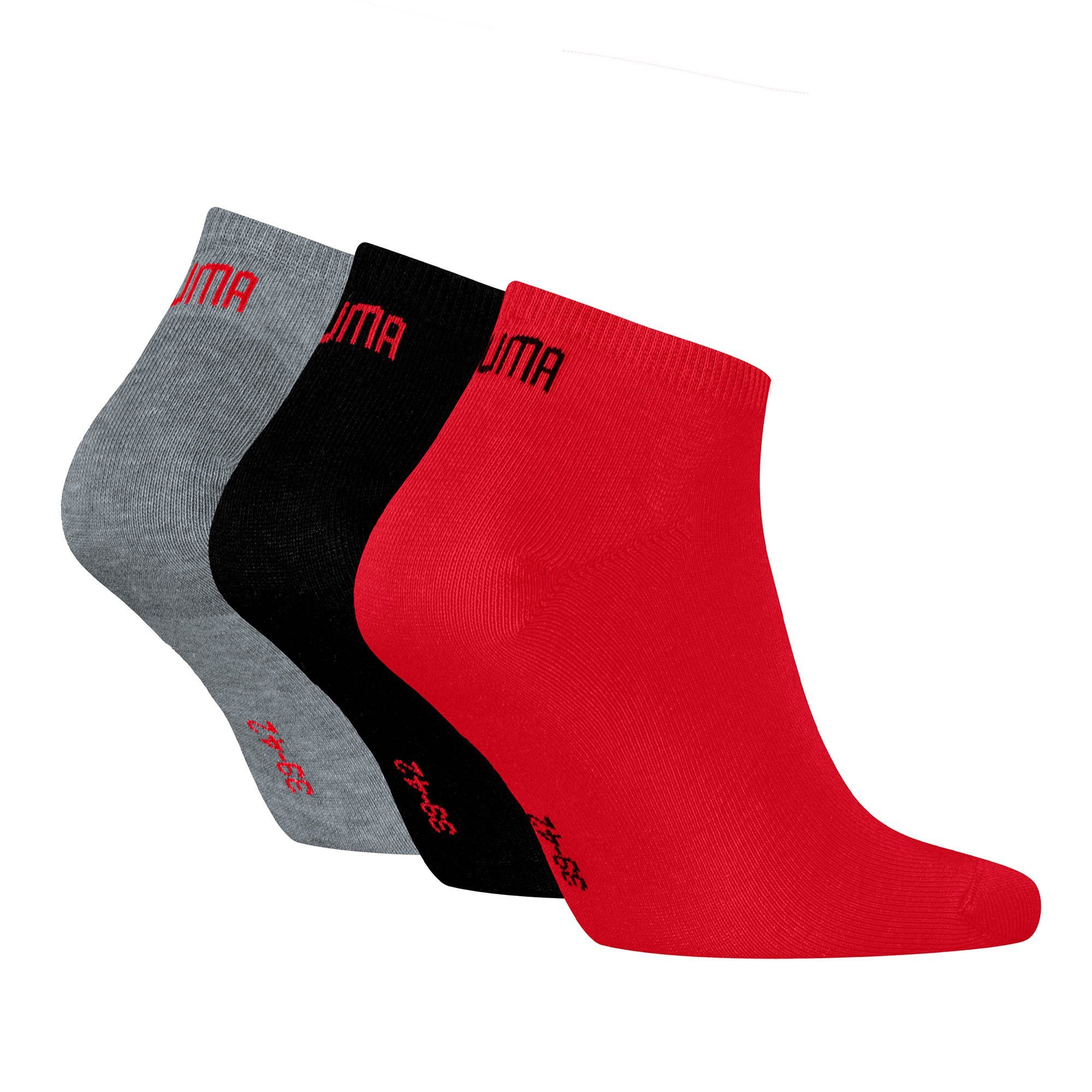 PUMA Sportsocken Unisex Socken 3er Pack Baumwolle Sneaker Plain 3P (Packung, 3er Pack)