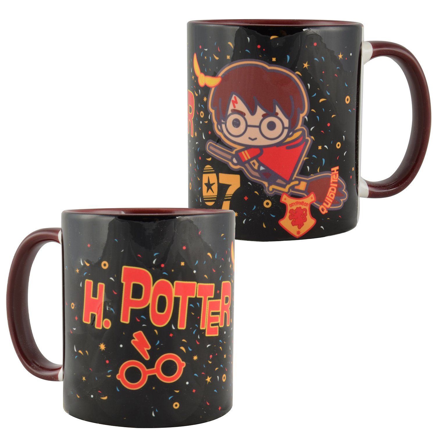 United Labels® Tasse Harry Potter Tasse - Quidditch Schwarz 320 ml, Keramik