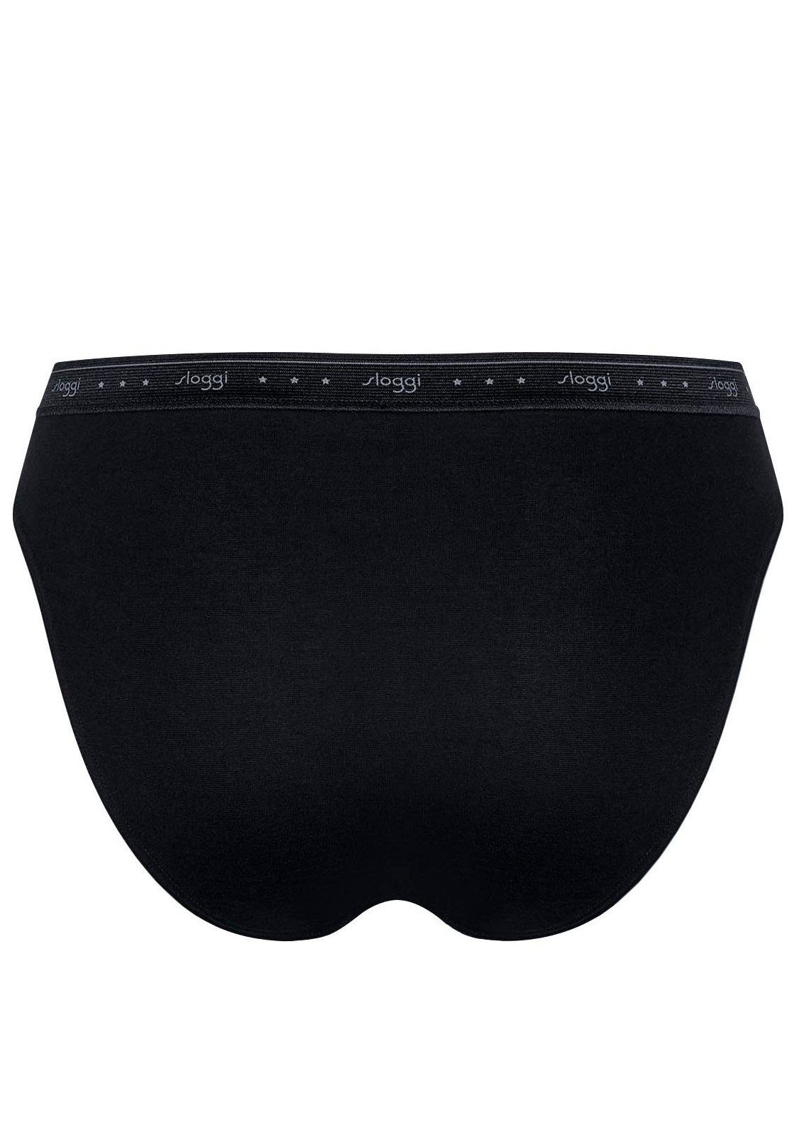Sloggi Tai-Slip 24/7 100 mit black elastischer (Packung, 3-St) Bund sloggi-Logo-Schriftzug