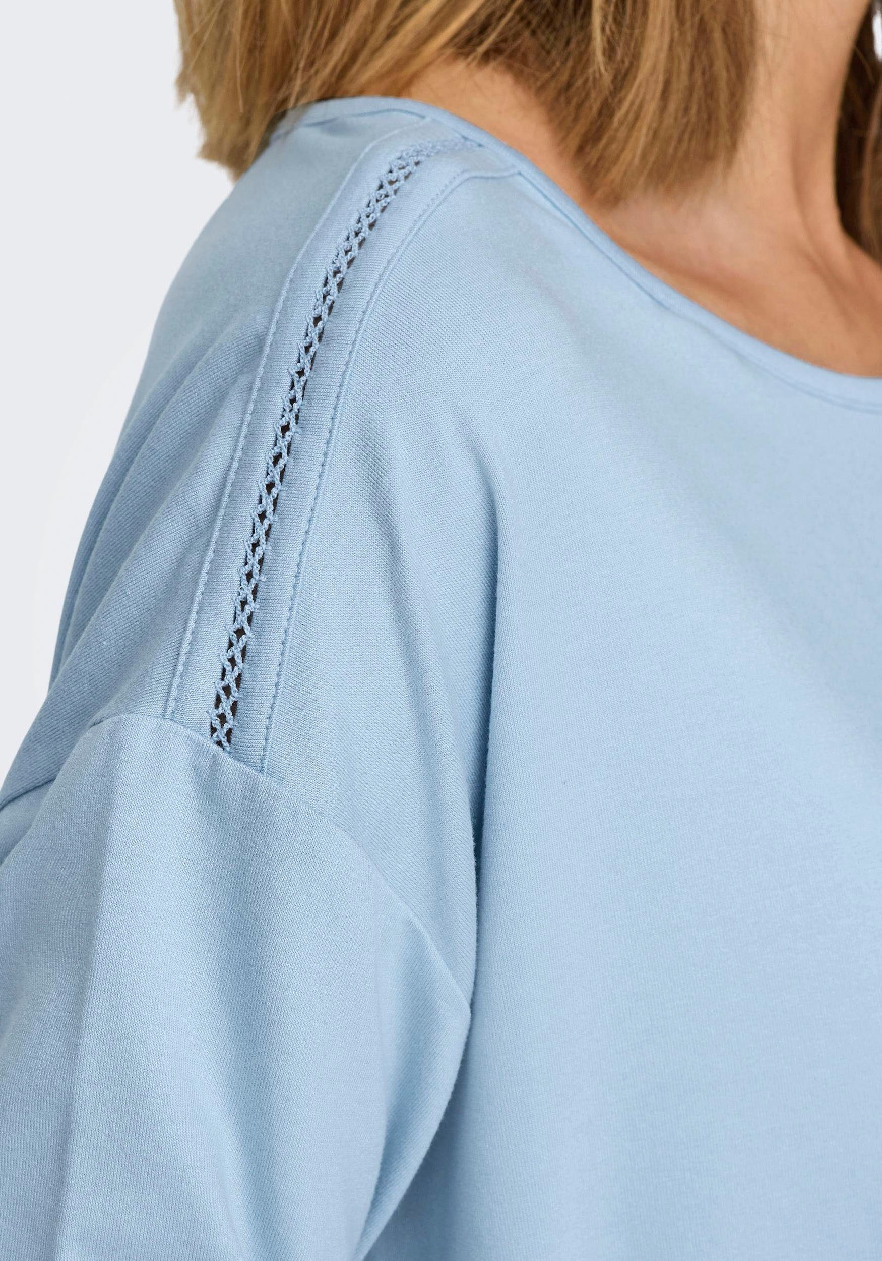 ONLY 3/4-Arm-Shirt ONLMOSTER 3/4 SHOULDER TAPE Detail:Melange Cashmere Blue CS TOP