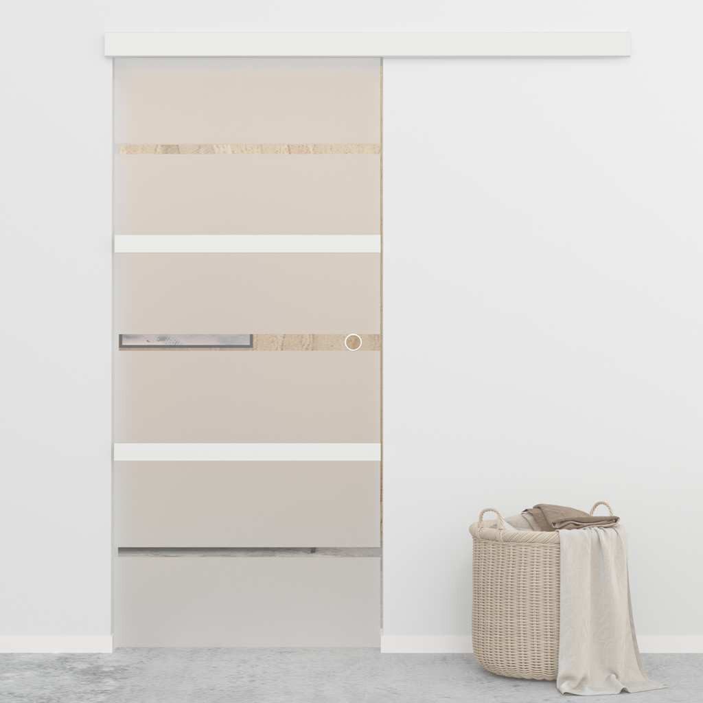 vidaXL Schiebetür Schiebetür ESG-Glas und Aluminium 90x205 cm Silbern (1-St)